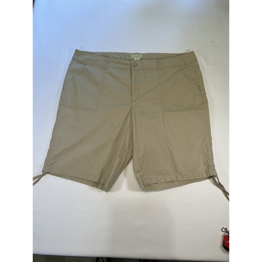 Caribbean Joe Woman's Chino Shorts Size 18W Gathered Sides Beach Casual